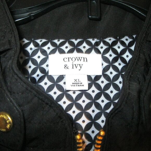 NEW Crown And Ivy Icon Vest Womens Puffer Gray Quilted Filled NWT ($72.50) XL - Picture 5 of 10
